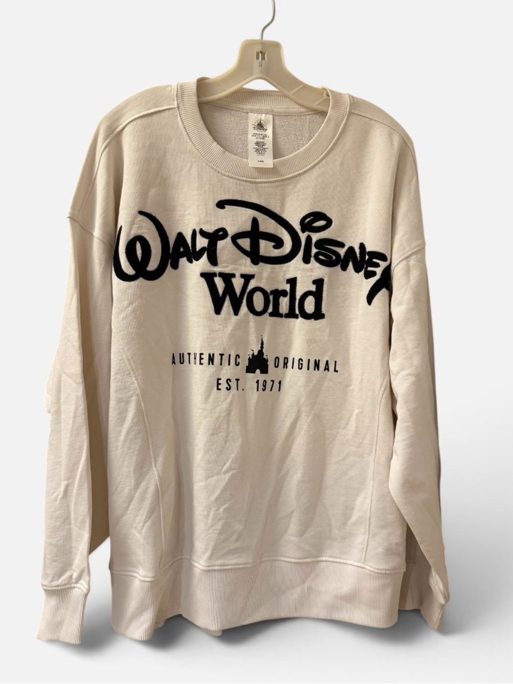 Men’s Disney Crewneck Sweatshirt w/Black Embroidered WDW Logo - Size L - NWT